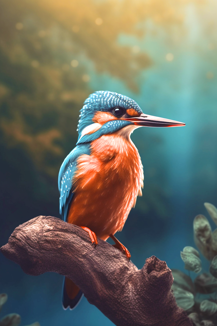 Perched Kingfisher Diamond Art Kit