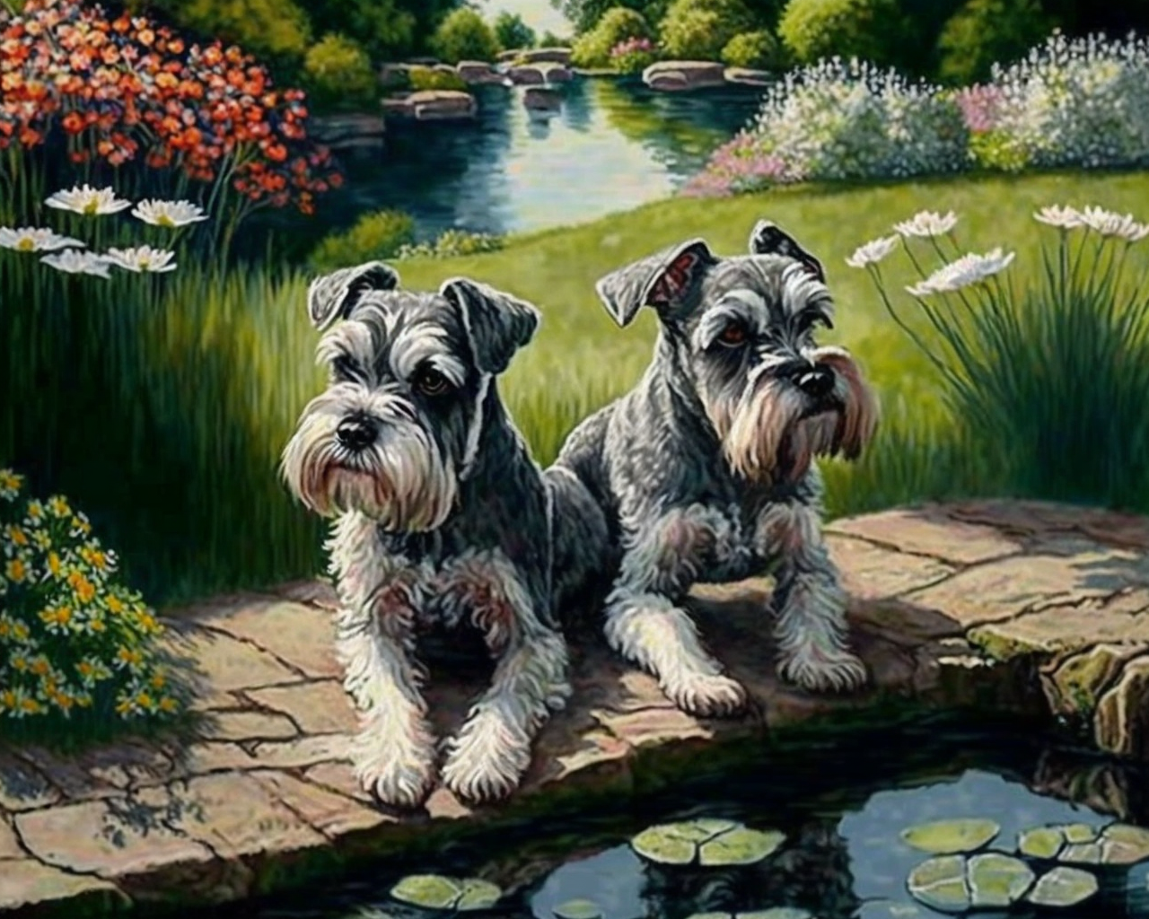 Two Miniature Schnauzers Diamond Art Kit