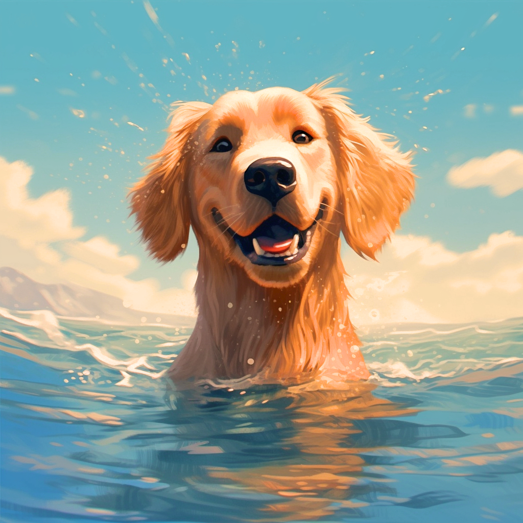Swimming Golden Retriever Diamond Art Kit