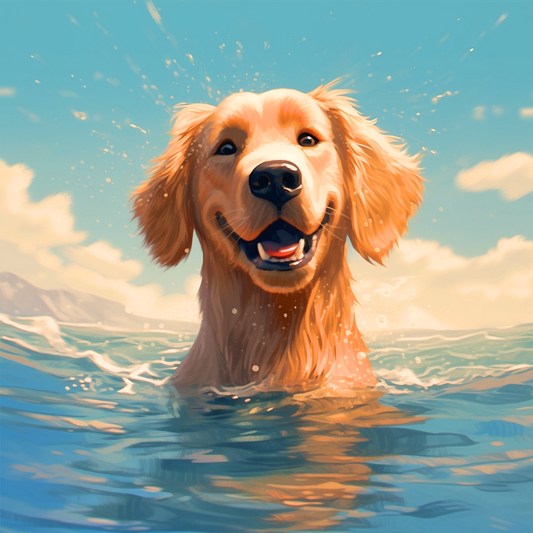 Swimming Golden Retriever Diamond Art Kit