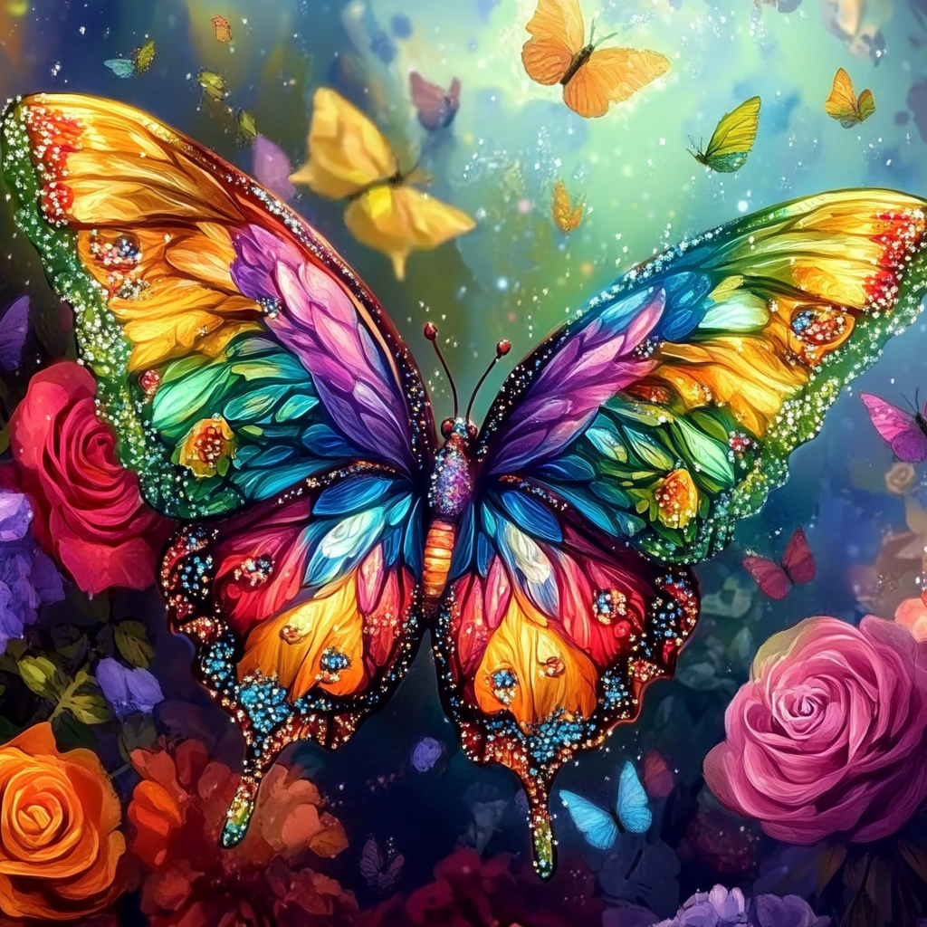 Jewel Crusted Butterfly Diamond Art Kit