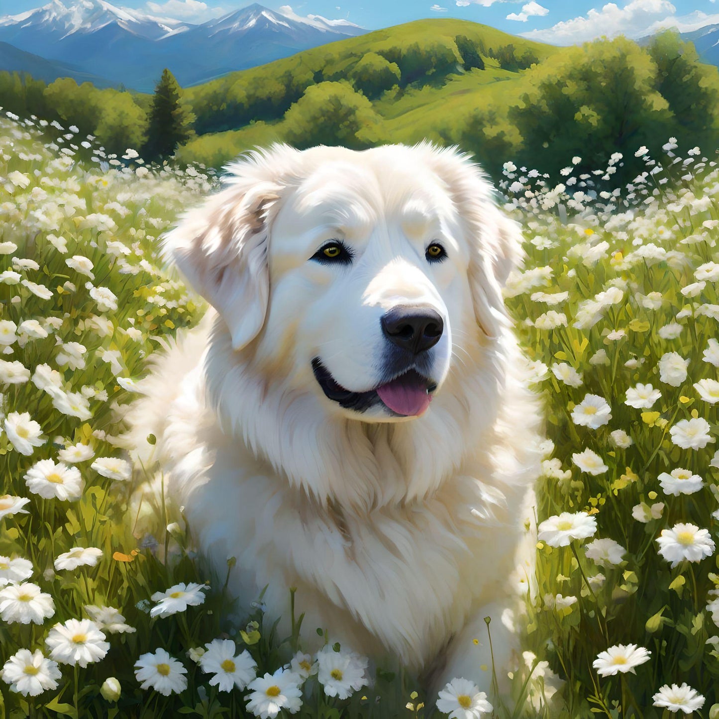 Great Pyrenees E Meadow Diamond Art Kit