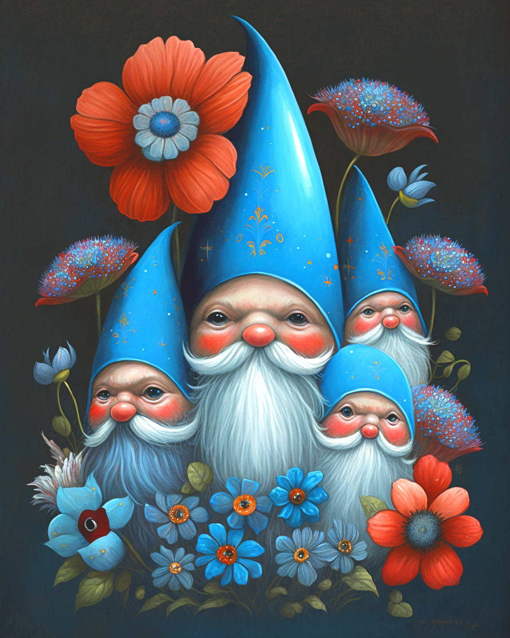 Blue Hat Gnomes Diamond Art Kit