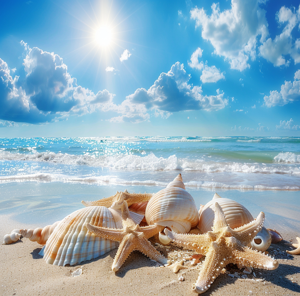 Shell Pile On The Beach Diamond Art Kit