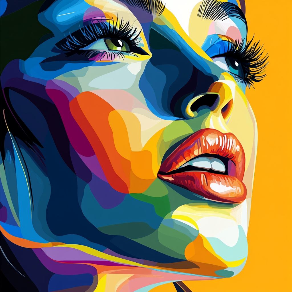 Colorful Abstract Pop Art Face Diamond Art Kit