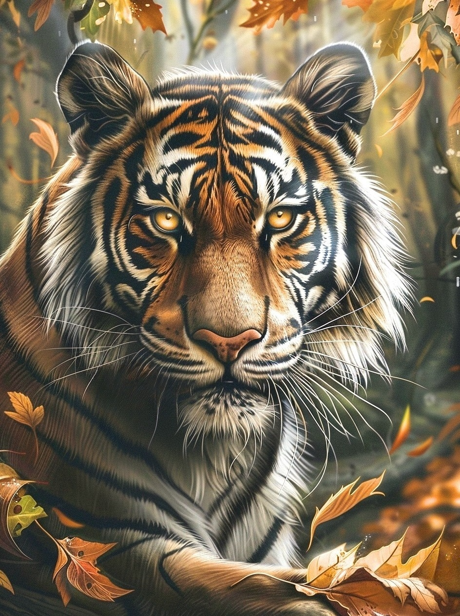 Glowing Yellow Eye Tiger Diamond Art Kit