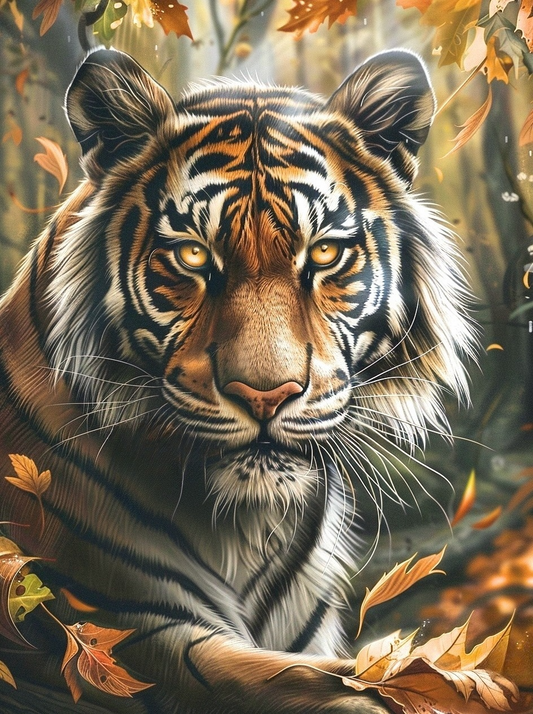Glowing Yellow Eye Tiger Diamond Art Kit