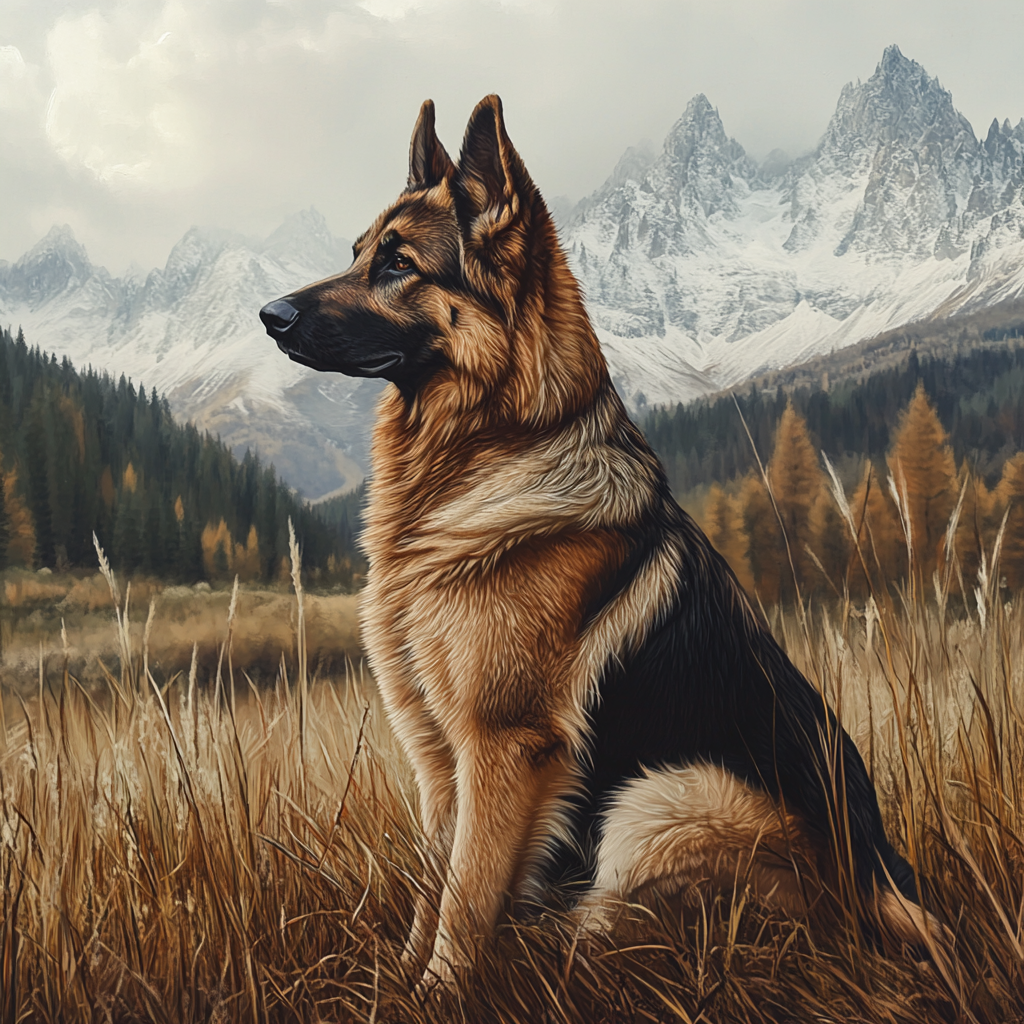 Side Profile German Shepherd Diamond Art Kit