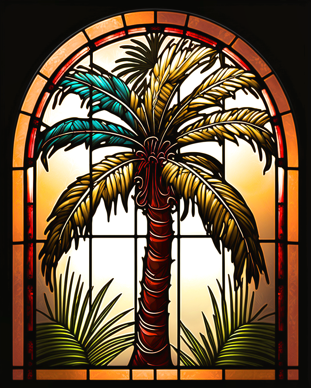 Brown Tones Palm Tree Abstract Diamond Art Kit