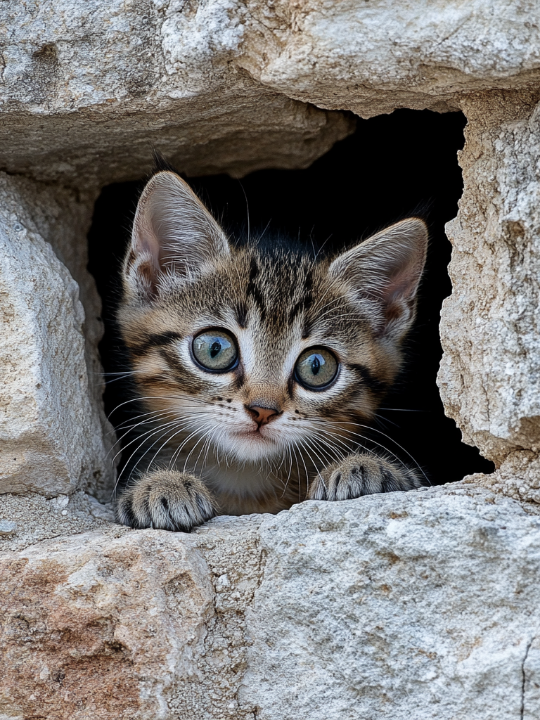 Stonewall Gray Striped Kitten Diamond Art Kit