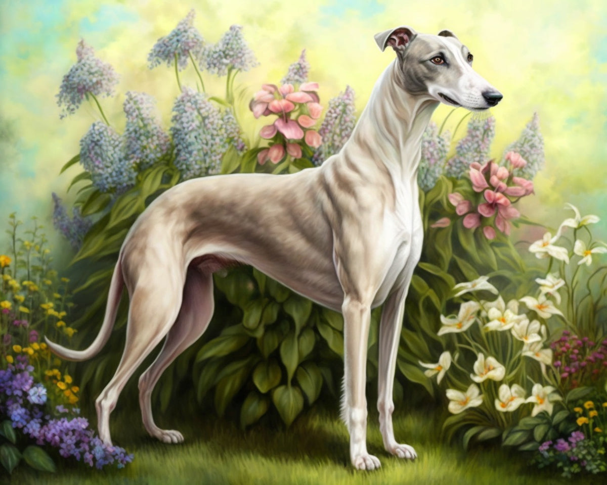 Flower Garden Greyhound Diamond Art Kit