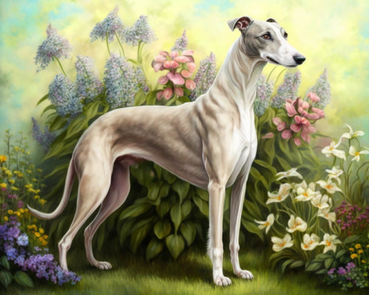 Flower Garden Greyhound Diamond Art Kit