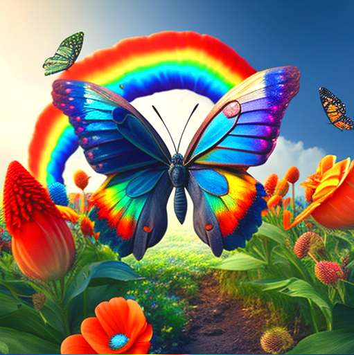 Abstract Rainbow And Butterfly Diamond Art Kit