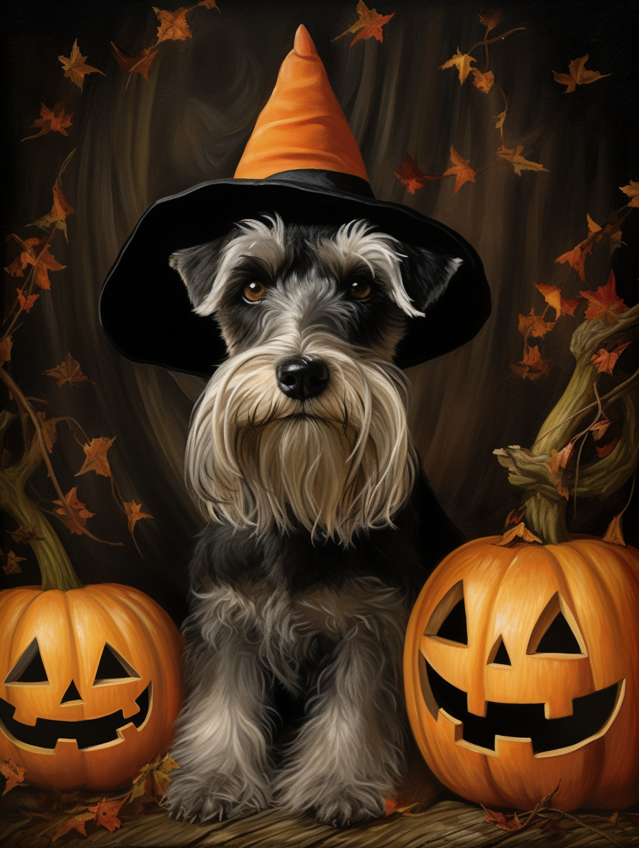 Black Orange At Schnauzer Diamond Art Kit