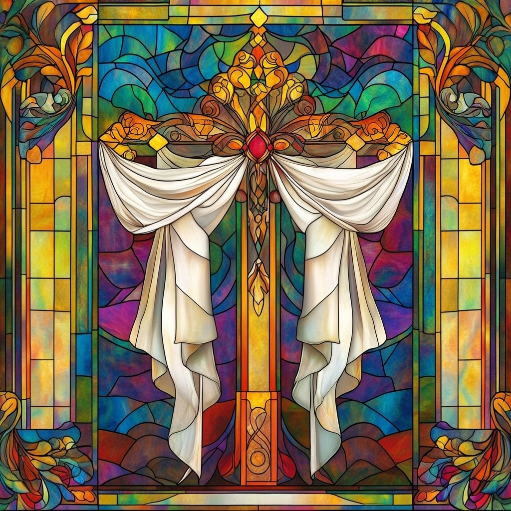 White Sash Abstract Cross Diamond Art Kit