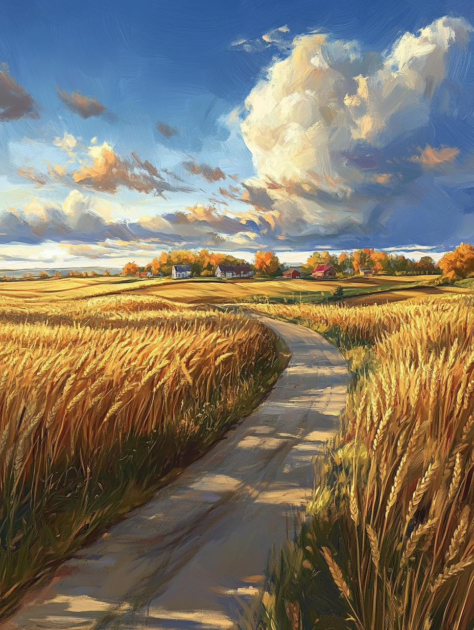 Field Of Wheat Pathway Diamond Art Kit