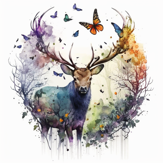 Buck Butterfly Watercolor Diamond Art Kit