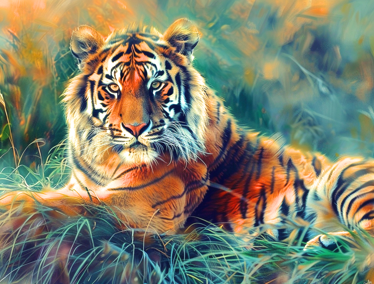 Jungle Background Tiger Diamond Art Kit