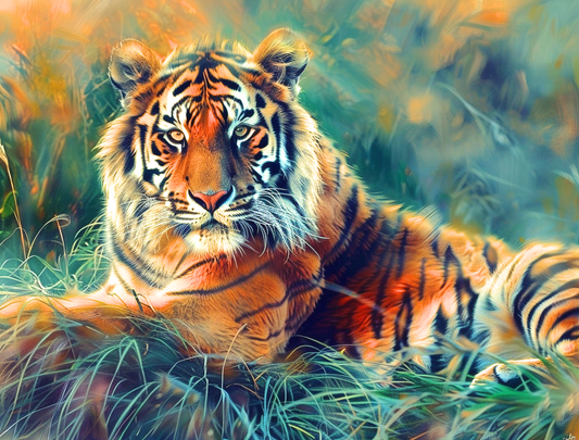 Jungle Background Tiger Diamond Art Kit