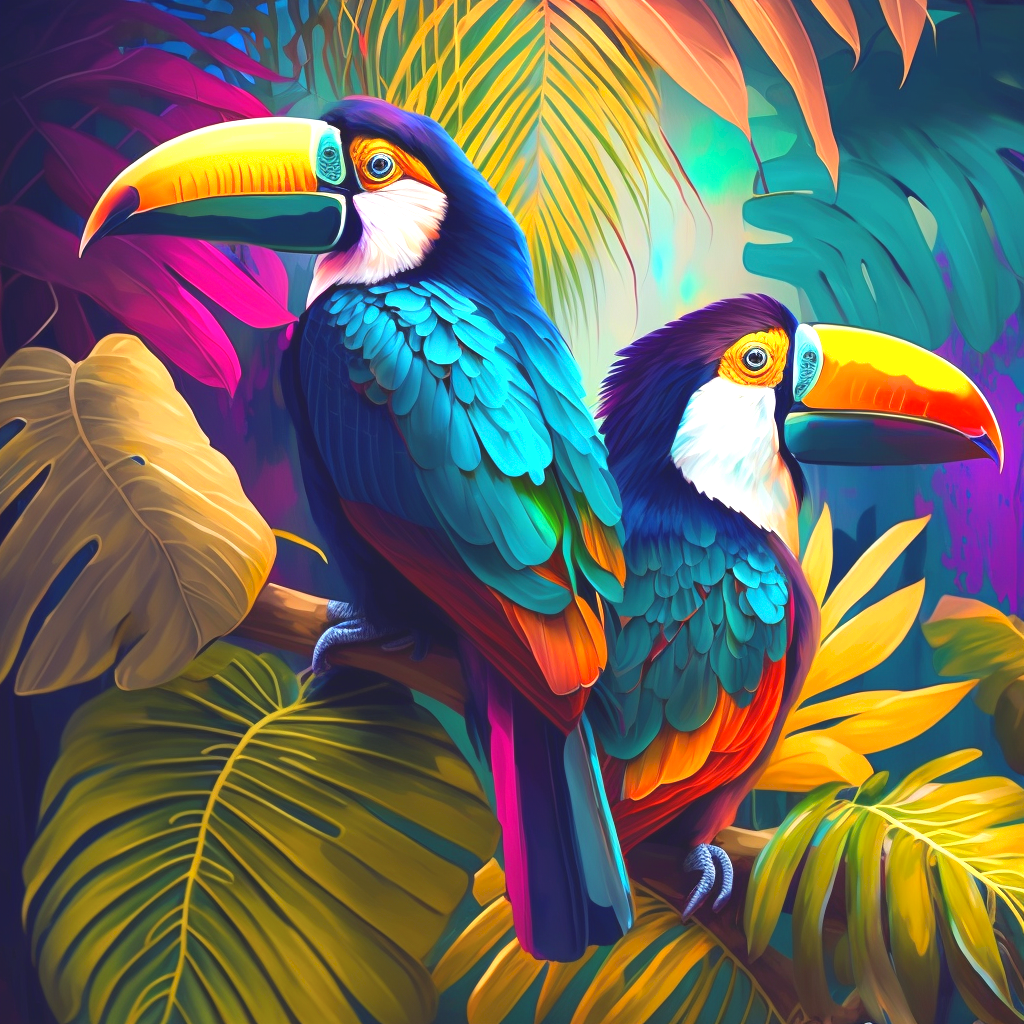 Two Bright Toucans Diamond Art Kit