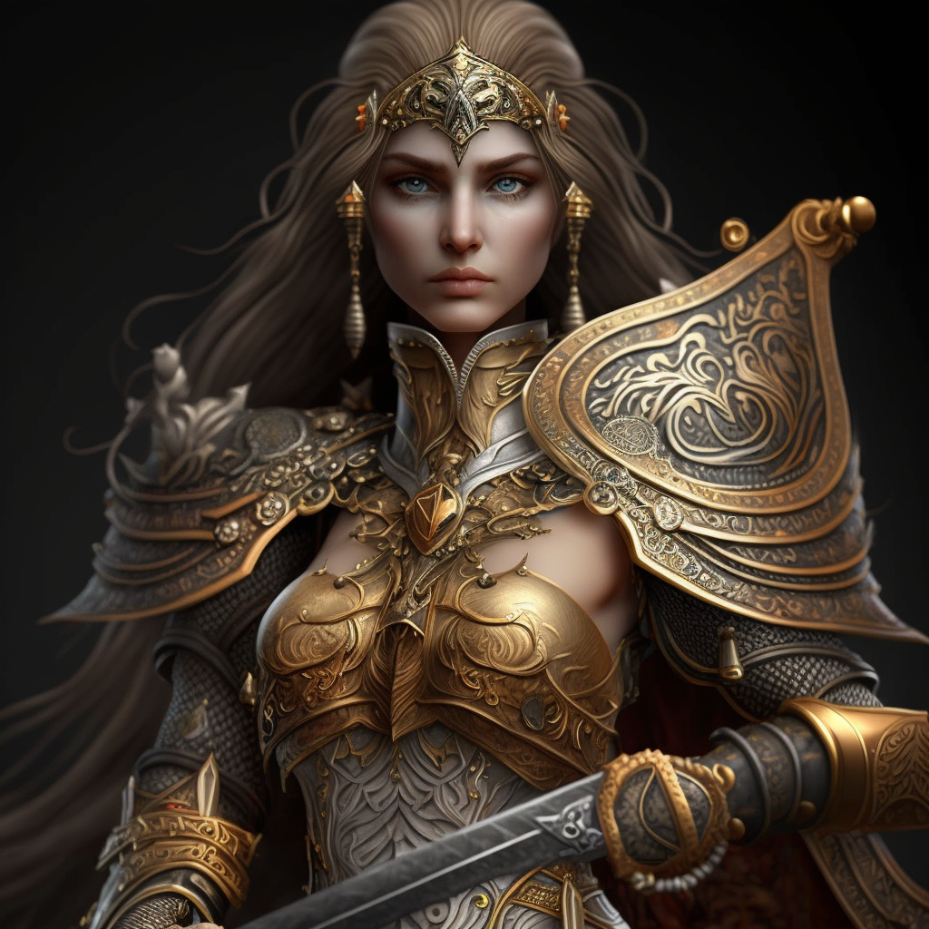 Black Gold Warrior Princess Diamond Art Kit