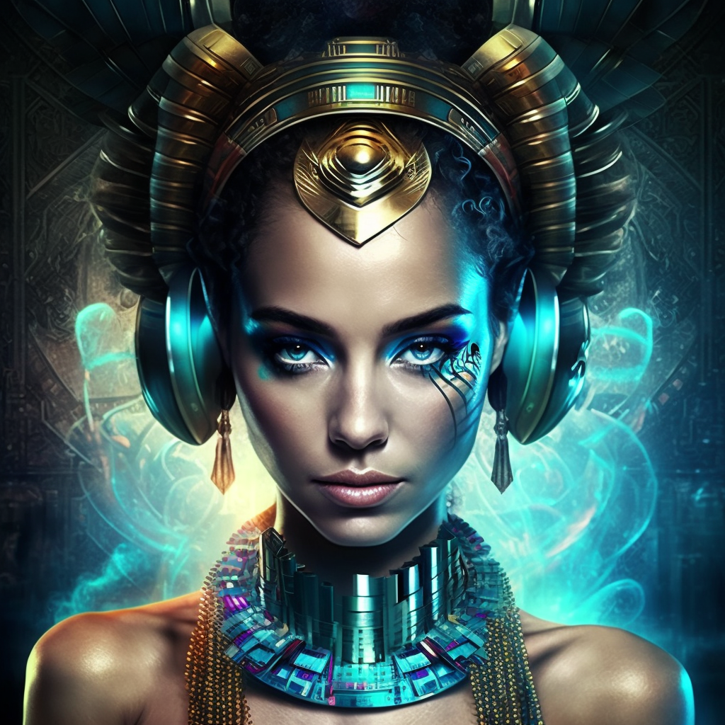 Egyptian Cyber Disco Girl Diamond Art Kit