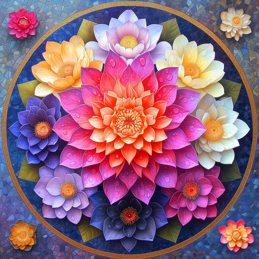 Lotus Flower Mandala Diamond Art Kit