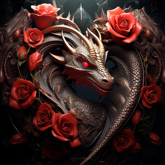 Dragon Rose Heart Diamond Art Kit