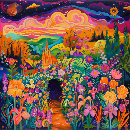 Abstract Tunnel To The Church Diamond Art Kit