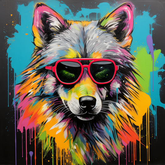 Splatter Art Wolf Diamond Art Kit