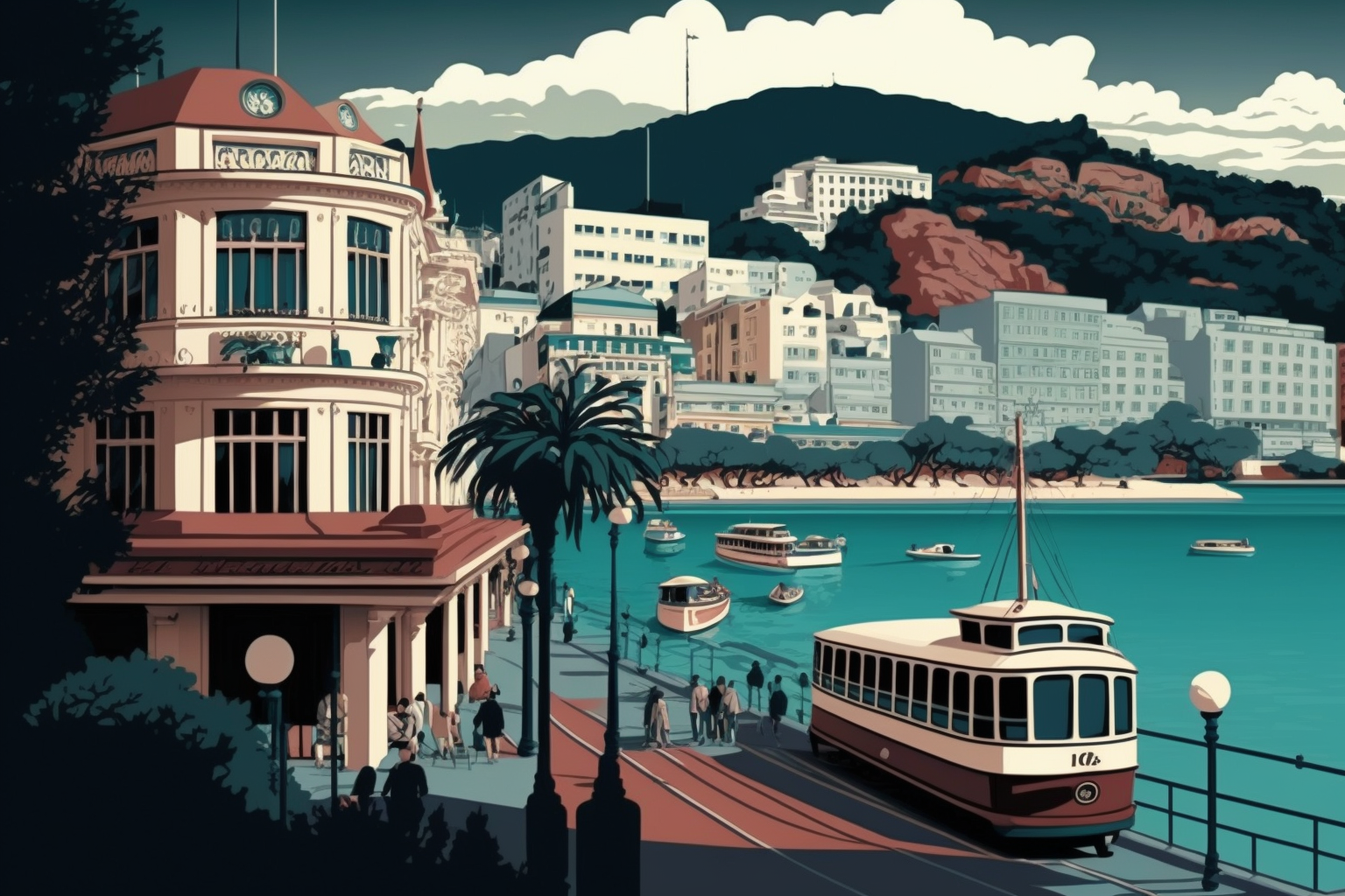 Abstract Oriental Bay New Zealand Diamond Art Kit