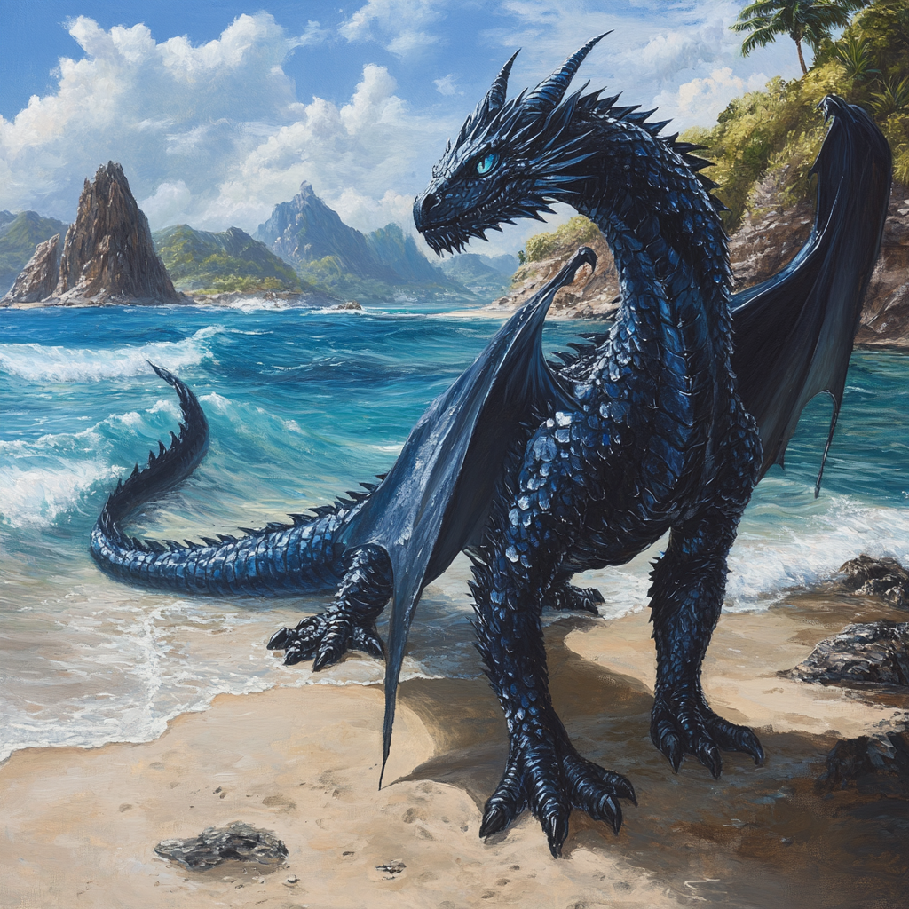 Blue Scale Beach Dragon Diamond Art Kit
