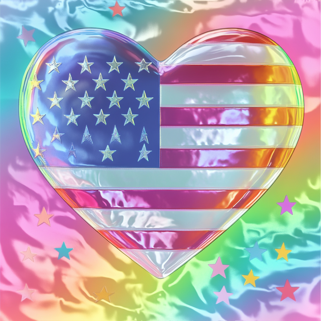 Pastel Stripes And Stars Heart Diamond Art Kit