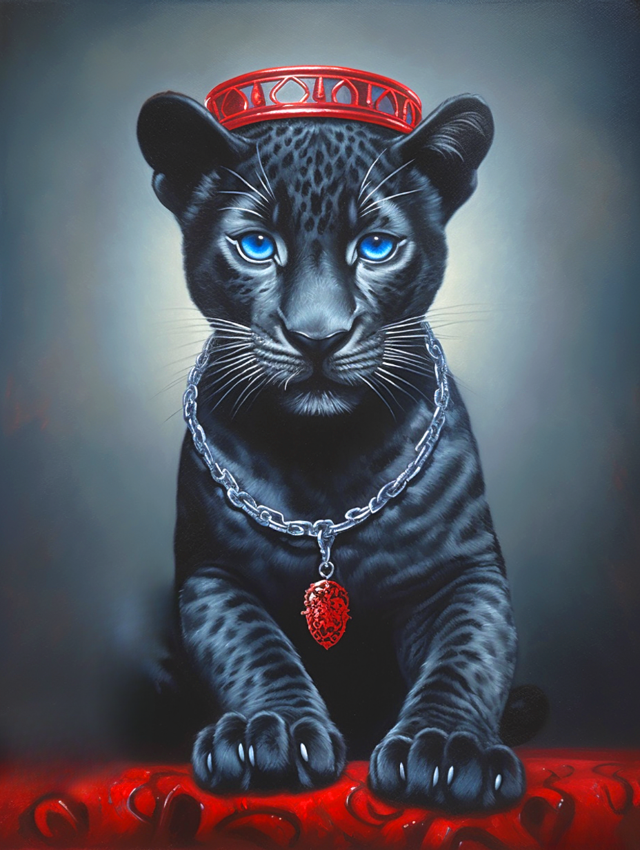 Red Crown Cheetah Cub Diamond Art Kit