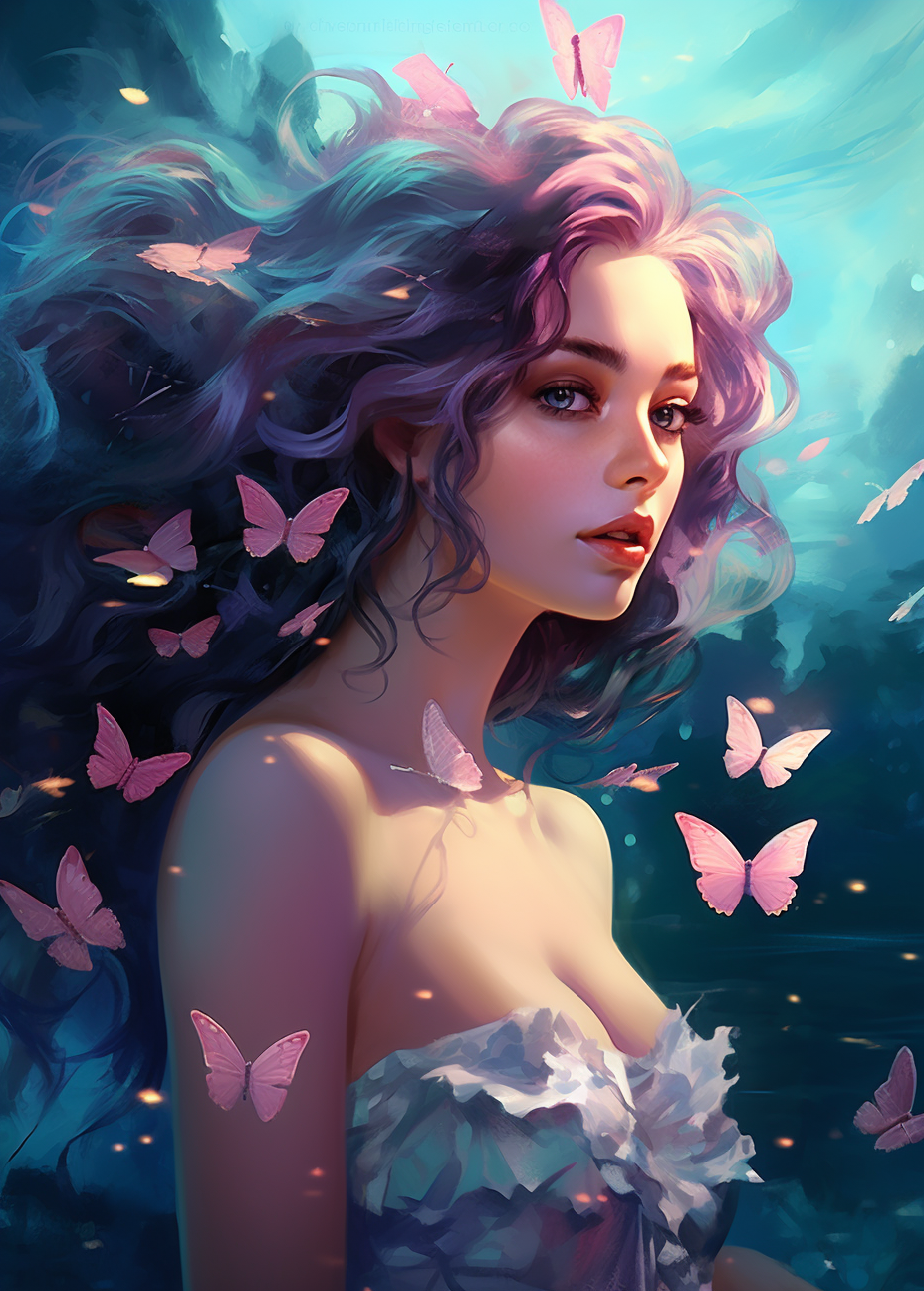 Pink Butterfly Girl Diamond Art Kit