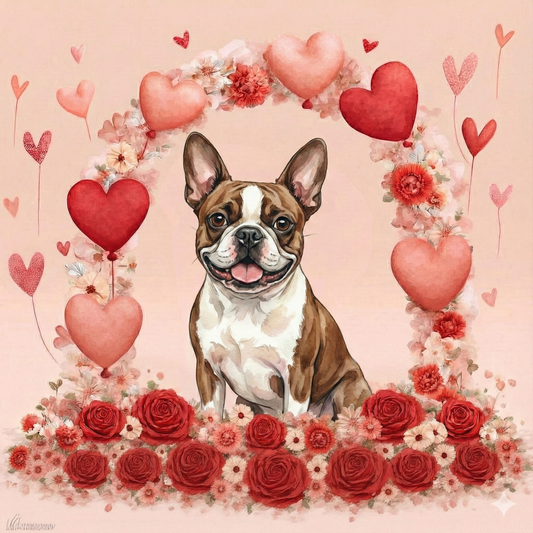 Heart Arch French Bulldog Diamond Art Kit