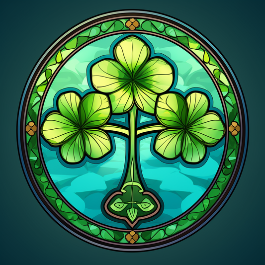 Abstract Three Shamrock Circle Diamond Art Kit