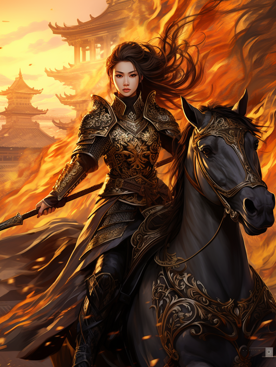 Blackhorse Chinese Warrior Woman Diamond Art Kit