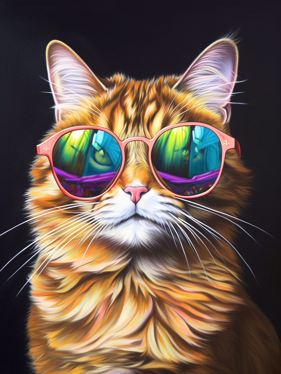 Red Sunglass Cat Diamond Art Kit