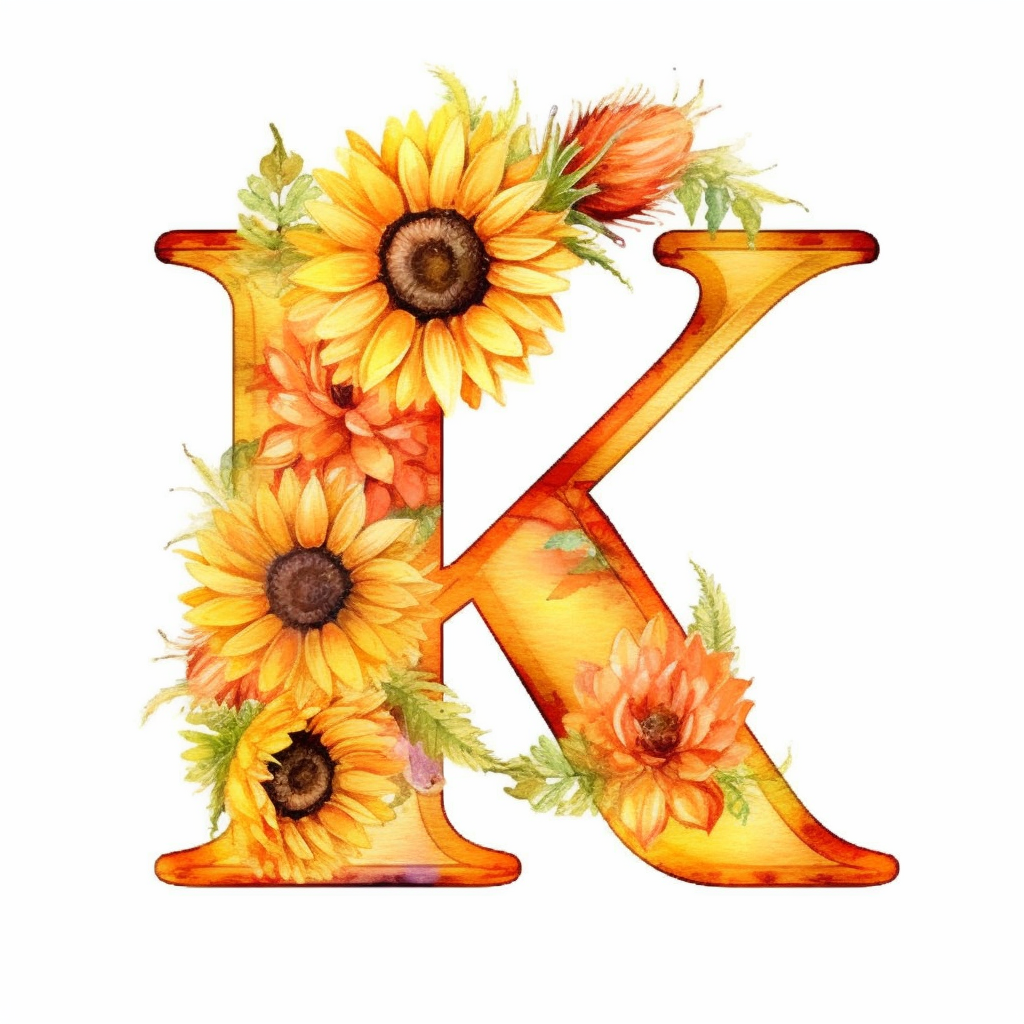 Sunflower Letter K Diamond Art Kit
