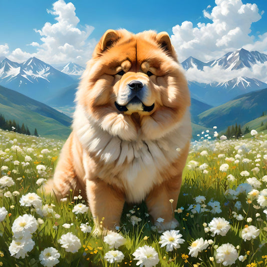 Chow Chow Meadow Diamond Art Kit