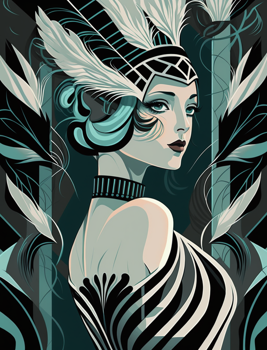 Art Deco Woman Abstract Diamond Art Kit
