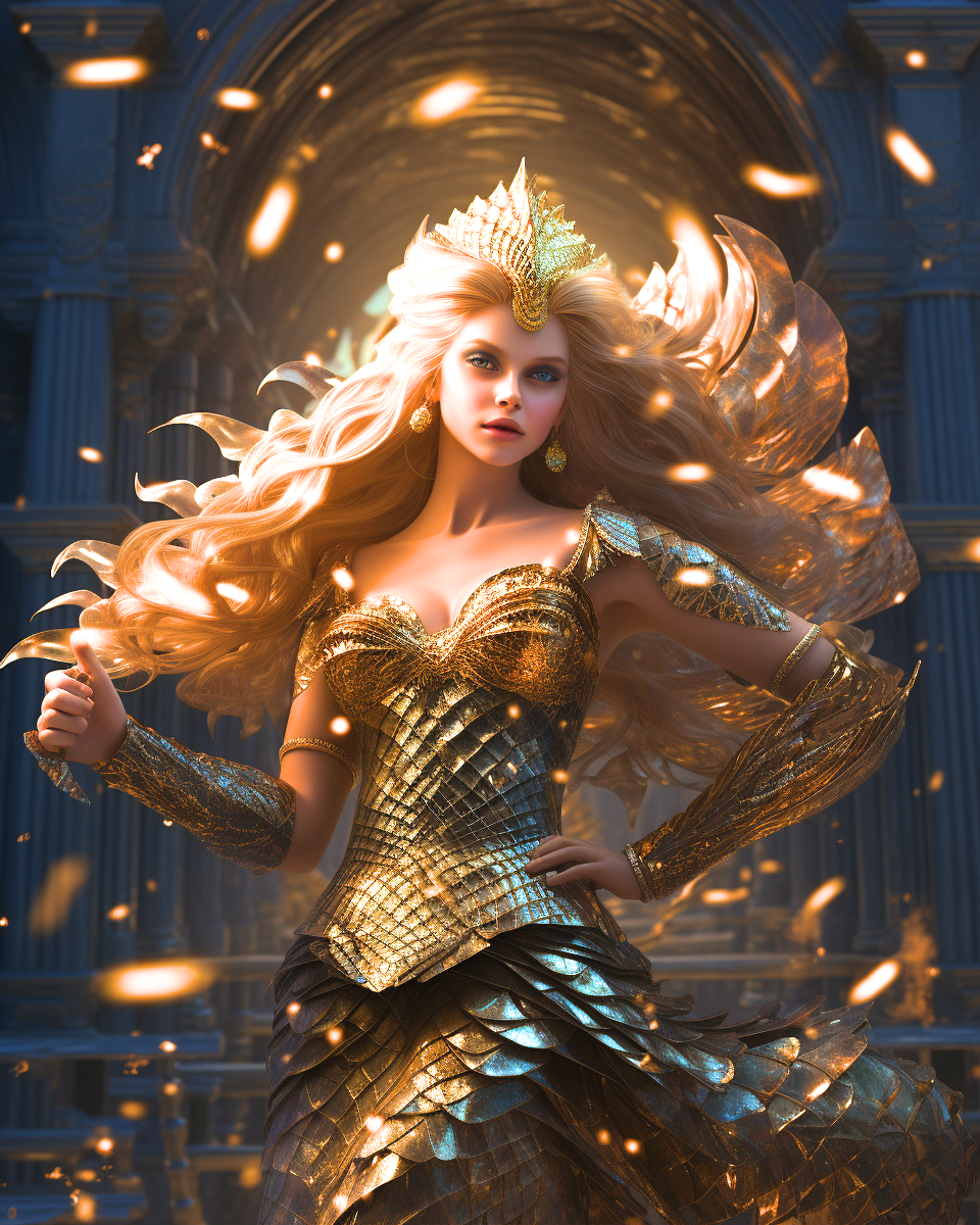 Gold Dress Mermaid Queen Diamond Art Kit