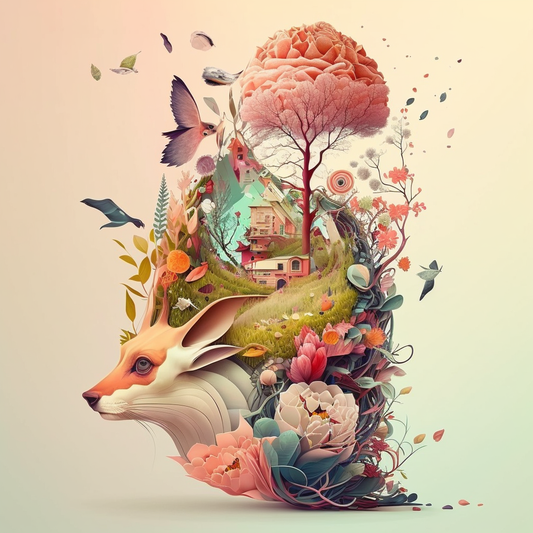 Fox Spring Abstract Diamond Art Kit