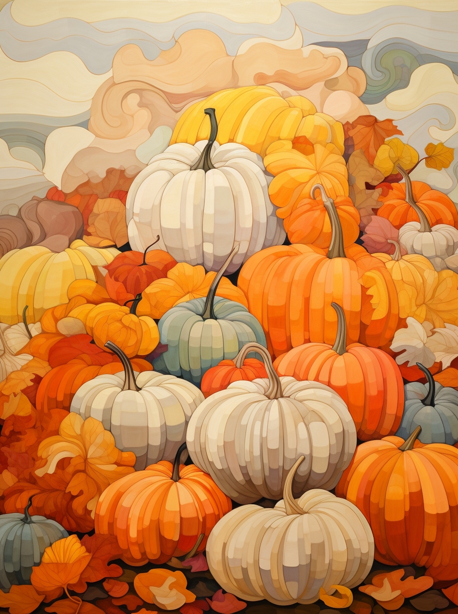 Abstract Pumpkin Field Diamond Art Kit