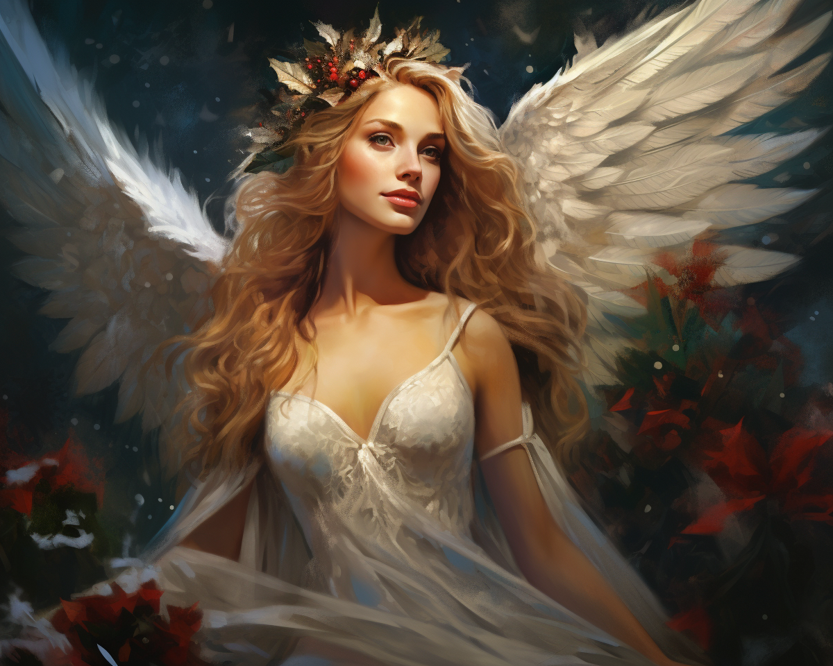 Red Flower Christmas Angel Diamond Art Kit