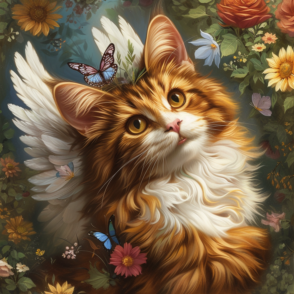 Angel Kitten Butterflies Diamond Art Kit