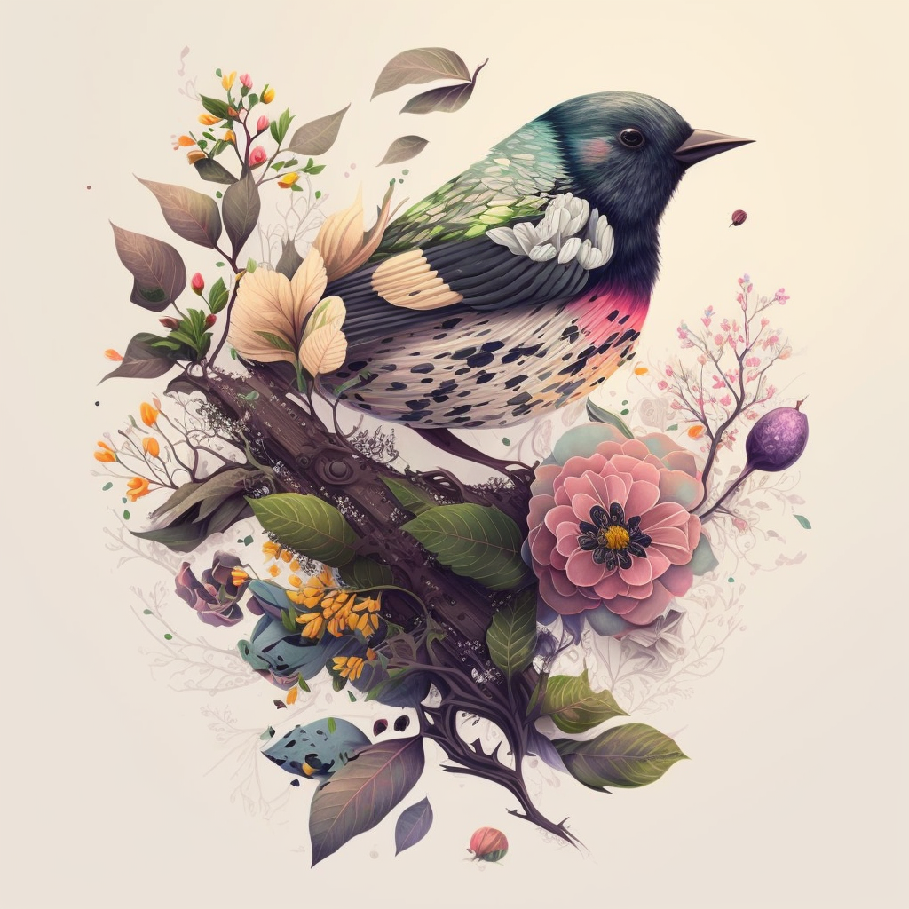 Spring Abstract Bird Diamond Art Kit