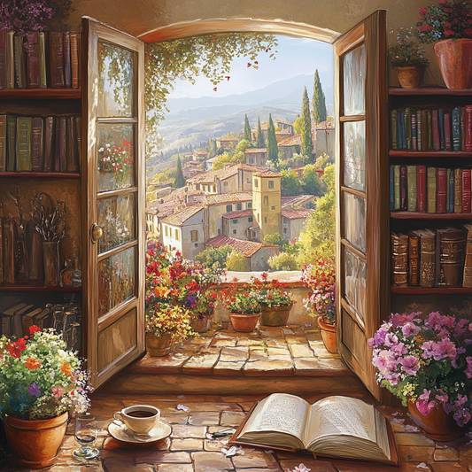 Italian Village Open Window Diamond Art Kit