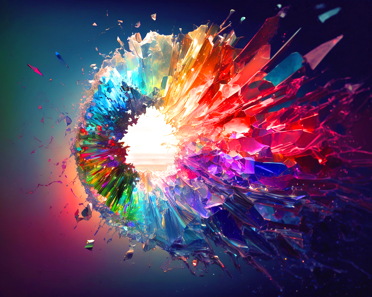 Exploding Rainbow Circle Diamond Art Kit